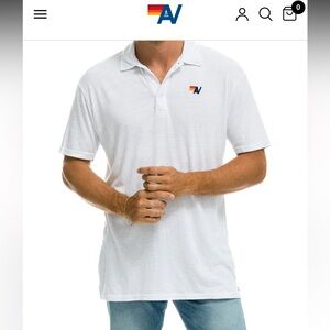Aviator Nation White Polo Shirt with Logo